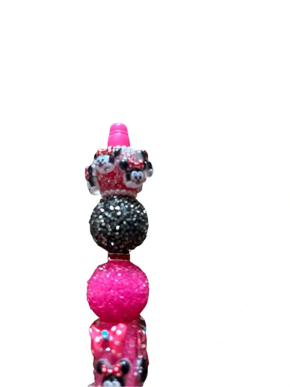 Pink Crystal Minnie Mouse Pen Handmade By AB INKS HANDMADE EXPRESSIONS